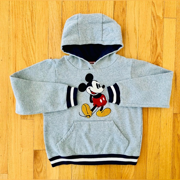 Disney Original Gray Varsity Hoodie / Sweatshirt with Mickey motif size L/152cm - Picture 2 of 7